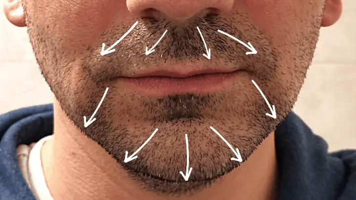 mapeado de la barba frente