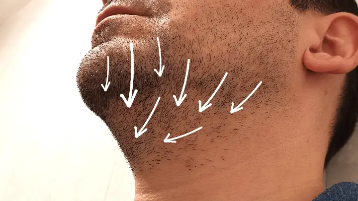 mapeado de la barba izquierda y cuello